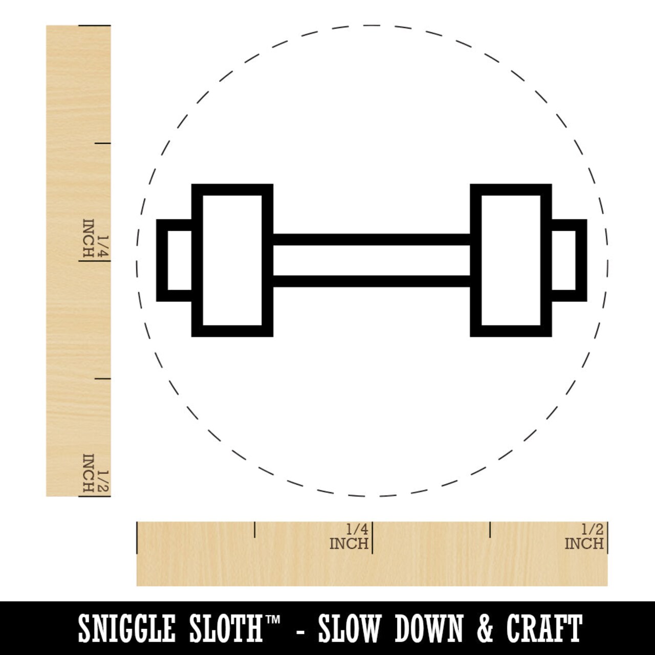Dumbbell Barbell Weight Lifting Outline Rubber Stamp for Stamping Crafting Planners